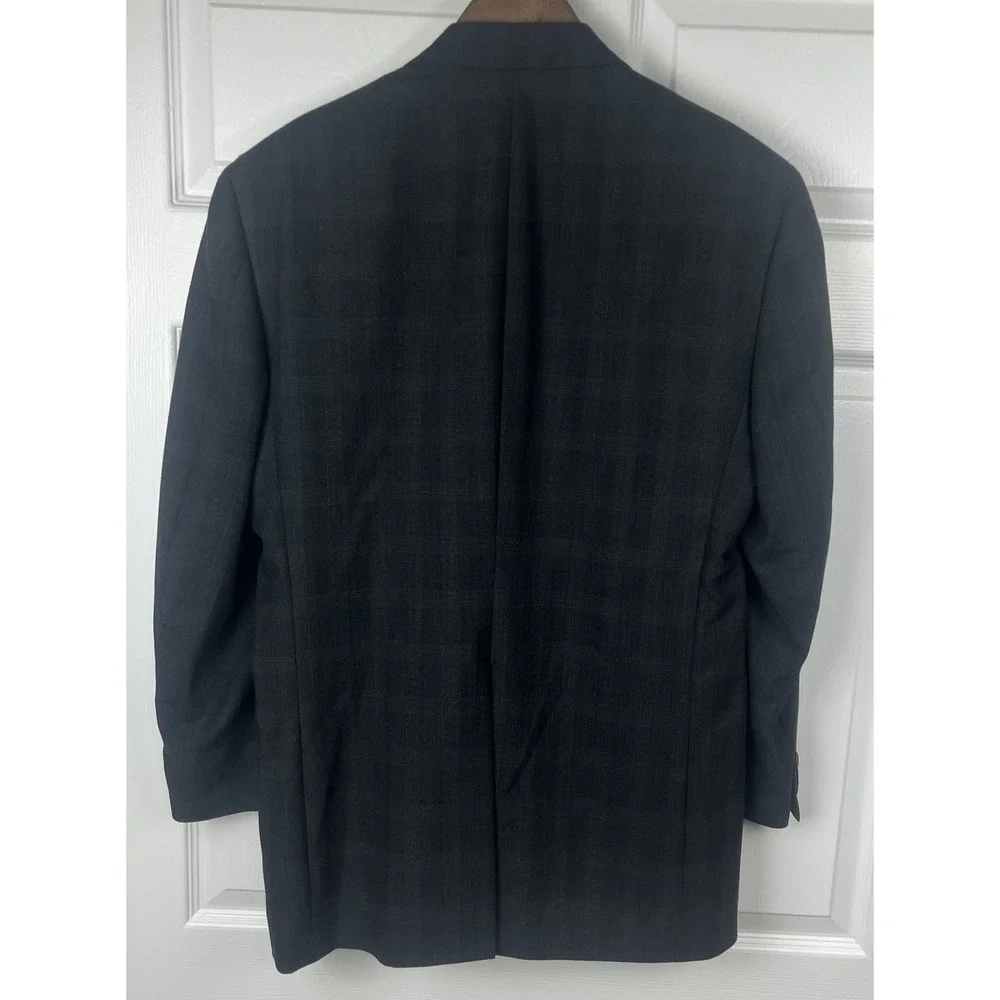Hart Schaffner Marx Blazer Mens 39R Gray Plaid Wool Sport Coat Dillard's Classic